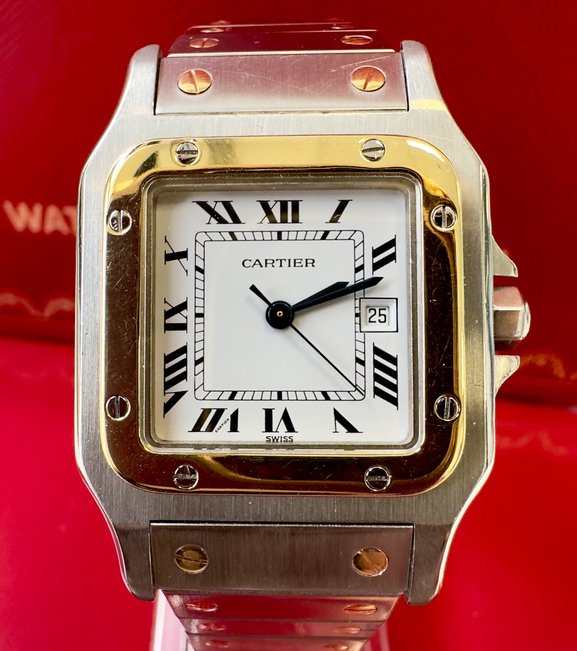 Cartier Santos Automatic Two-Tone 18K Y/G & S/S | The Watch Culture